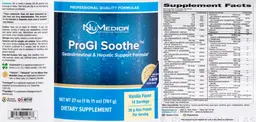 Label for ProGI Soothe Vanilla Flavor