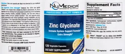 Label for Zinc Glycinate Extra Strength