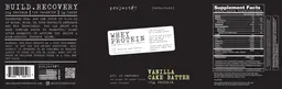Label for Whey Protein Vanilla Cake Batter