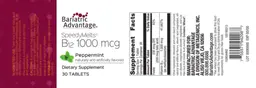 Label for SpeedyMelts B12 1000 mcg Peppermint
