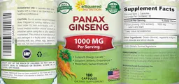 Label for Panax Ginseng 1000 mg