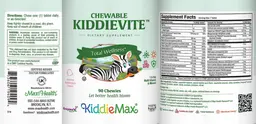 Label for Chewable Kiddievite Natural Bubblegum Flavor