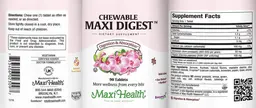 Label for Chewable Maxi Digest Natural Fruit Flavor