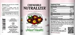 Label for Chewable Nutralizer Natural Tropical Flavor