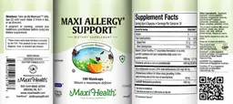 Label for Maxi Allergy Support