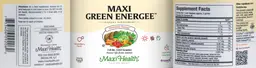 Label for Maxi Green Energee Natural Berry Flavor