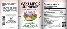 Label for Maxi Lipoic Supreme