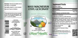 Label for Maxi Magnesium Lysyl Glycinate