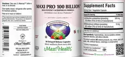 Label for Maxi Pro 100 Billion