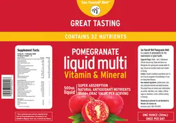 Label for Pomegranate Liquid Multi Vitamin & Mineral