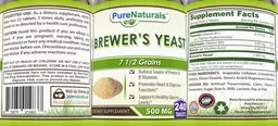 Label for Brewer's Yeast 500 mg