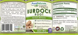 Label for Burdock Root 425 mg