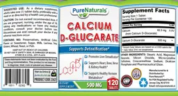 Label for Calcium D-Glucarate 500 mg