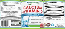 Label for Calcium with Vitamin D3