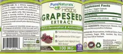 Label for Grapeseed Extract 100 mg
