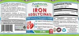 Label for Iron Bisglycinate 25 mg