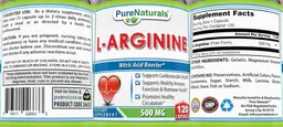 Label for L-Arginine 120 500 mg