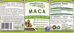 Label for Maca 950mg