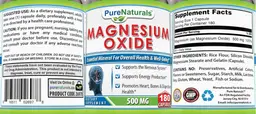 Label for Magnesium Oxide 500 mg