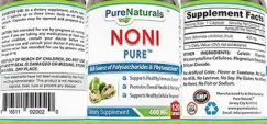 Label for Noni Pure 400 mg