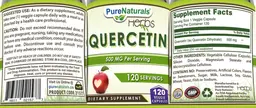 Label for Quercetin 500 mg