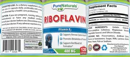Label for Riboflavin 400 mg