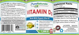Label for Vitamin D3 5,000 IU