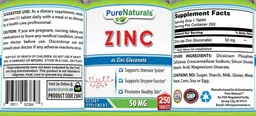 Label for Zinc 50 mg