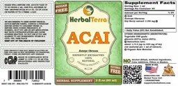 Label for Acai Sugar Free Alcohol Free