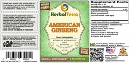 Label for American Ginseng Sugar Free Alcohol Free