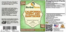 Label for California Poppy and Hawthorn Sugar Free Alcohol Free