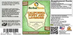 Label for California Poppy and Lavender Sugar Free Alcohol Free