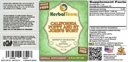 Label for California Poppy and St John's Wort Sugar Free Alcohol Free
