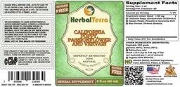 Label for California Poppy, Passionflower and Vervain Sugar Free Alcohol Free