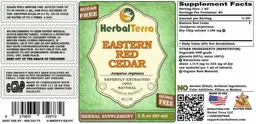 Label for Eastern Red Cedar Alcohol Free