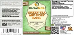 Label for Green Tea and Holy Basil Alcohol Free