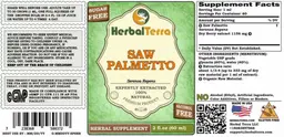 Label for Saw Palmetto Alcohol Free