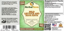 Label for Wild Lettuce and Kava Kava Sugar Free Alcohol Free