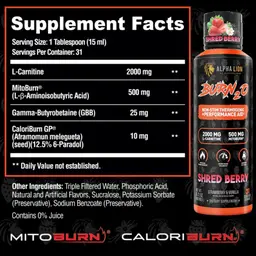 Label for Burn 2.0 Shred Berry