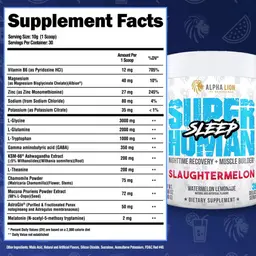 Label for Superhuman Sleep Slaughtermelon Watermelon Lemonade