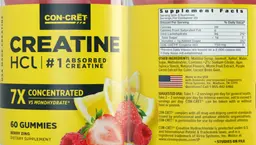 Label for Creatine HCL Gummies Berry Zing