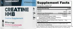 Label for Creatine HMB Strawberry Lemonade