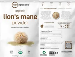 Label for Organic Lion's Mane Powder