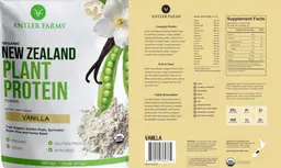 Label for New Zealand Plant Protein Powder Vanilla