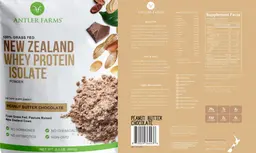 Label for New Zealand Whey Protein Isolate Peanut Butter Chocolate