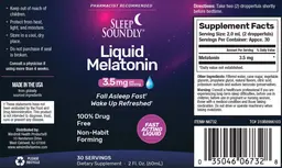 Label for Liquid Melatonin 3.5 mg