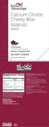 Label for Calcium Citrate Chewy Bite 500 mg Calcium 500 IU Vitamin D3 Chocolate