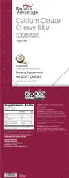 Label for Calcium Citrate Chewy Bite 500 mg Calcium 500 IU Vitamin D3 Coconut
