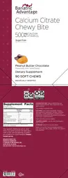 Label for Calcium Citrate Chewy Bite 500 mg Calcium 500 IU Vitamin D3 Peanut Butter Chocolate