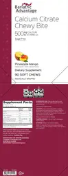 Label for Calcium Citrate Chewy Bite 500 mg Calcium 500 IU Vitamin D3 Pineapple Mango